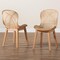 Baxton Studio Sabelle Japandi Natural Brown Mahogany and Rattan 2-Piece Dining Chair Set 232-2PC-12831-ZORO - alternate 3